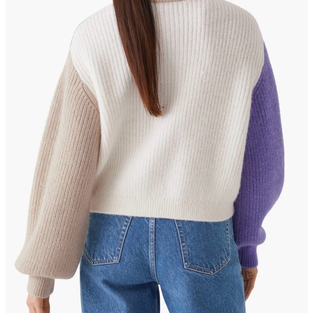 & Other Stories Colorblock Wool Blend Boxy Cardigan Size Medium M - Picture 2 of 6